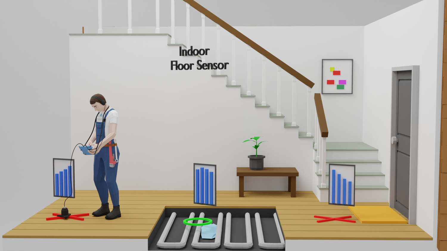 AQUALD Diagram Indoor Floor Sensor